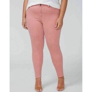 Lane‎ Bryant Mid Rise Super Stretch Ankle Jeans Raw Hem Pockets Pants Plus Sz 20